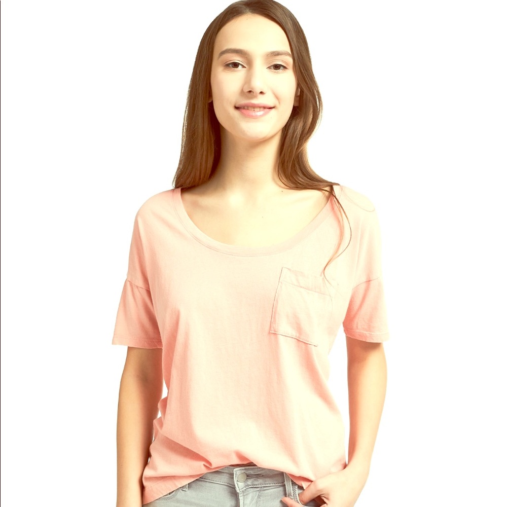 Old Navy Boyfriend Pocket T-shirt Tee Peach XXL